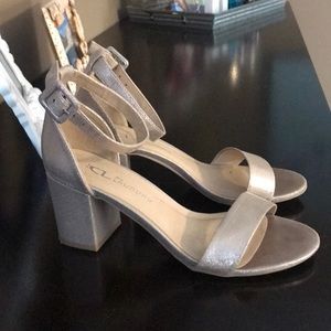 Gold CL by Laundry block heels